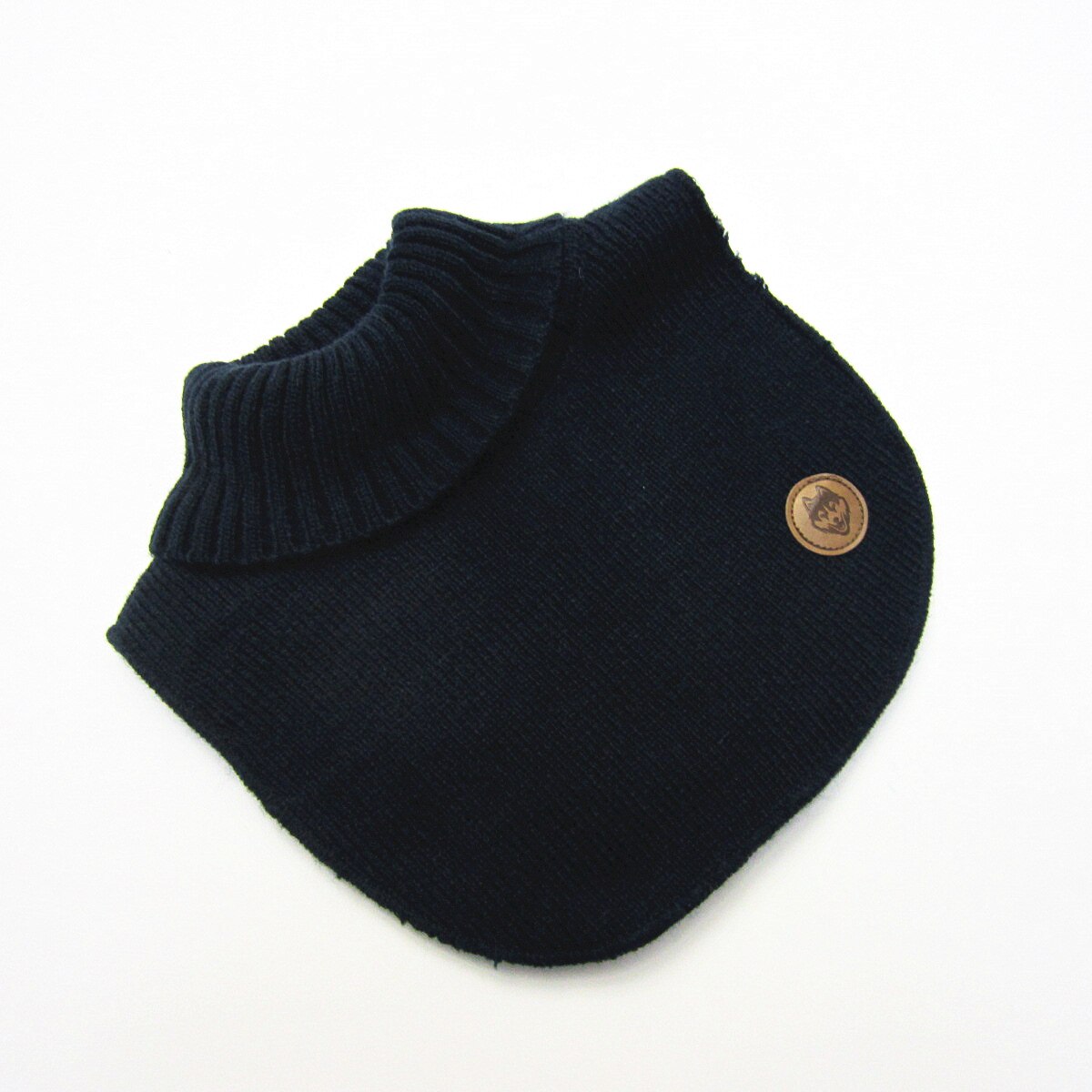 Écharpe en laine tricotée pour bébé, accessoires en coton pour fille et garçon, col pour enfant, SF010: navy wolf logo