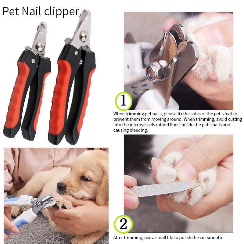 Coupe-ongles pour chien et chat, avec faucille, ciseaux de toilettage en acier inoxydable, pour griffes d'animaux, fournitures pour chiens
