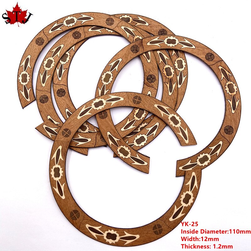 Rosette pour guitare acoustique classique, 2 pièces, cercle en bois de rose, trou de son, incrustation de décalcomanie, pièces de guitare acoustique: style 16