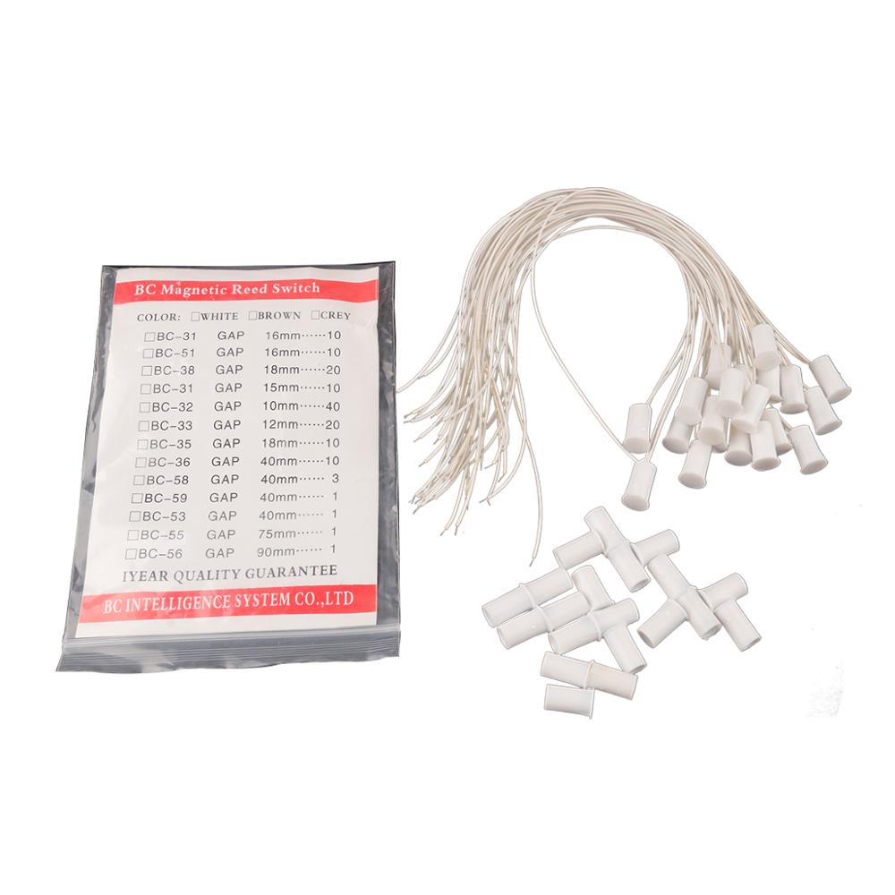 10pcs Wired Door Window Sensor Recessed Magnetic Contacts Security Reed Switch Alarm For Home Security Alarm Door magnetic alarm