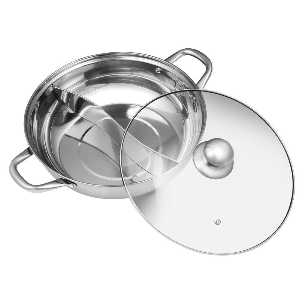Bestonzon 1pc dubbelzijdige yin yang duurzame multifunctionele kookpotten met glazen deksel kookgerei voor keukenrestaurant