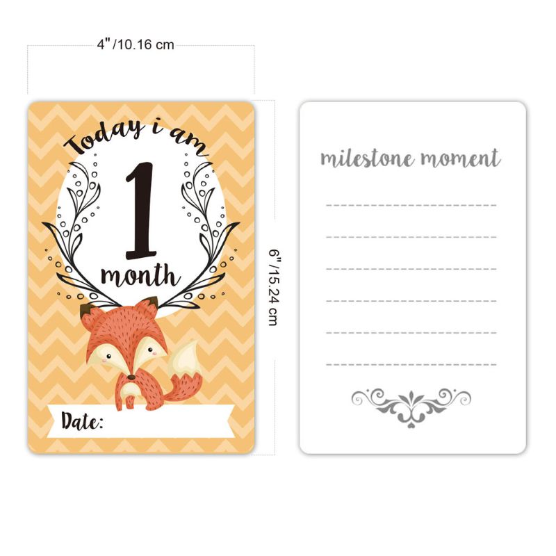 Cartes de partage de photos de bébé, lot de 12 feuilles de jalons, pour bébé, âge, -né, accessoires Photo