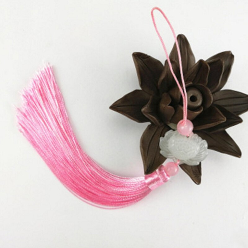 Polyester franje kwastjes franje hangend gordijn gemengd met decoratieve stiksels jade lotus lotus kwastjes
