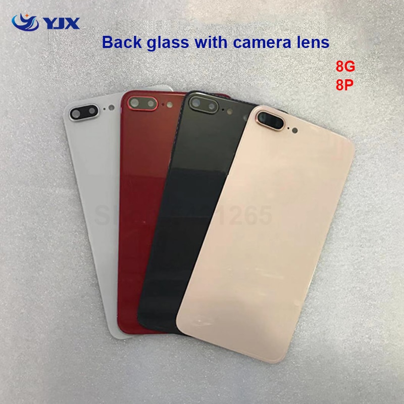 Big Hole Back Glass Replacement parts For iPhone 8 8plus Battery Cover Rear Door Housing for iphone 8 8P with Camera Lens Frame