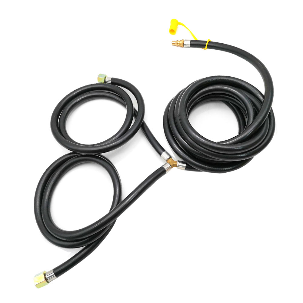 16 fot y splitter rv propan forlengelsesslange 3/8 innvendig gjenge til til utendørs gassgrill til å koble  opp 1/4 "hurtigkoblingsadapter