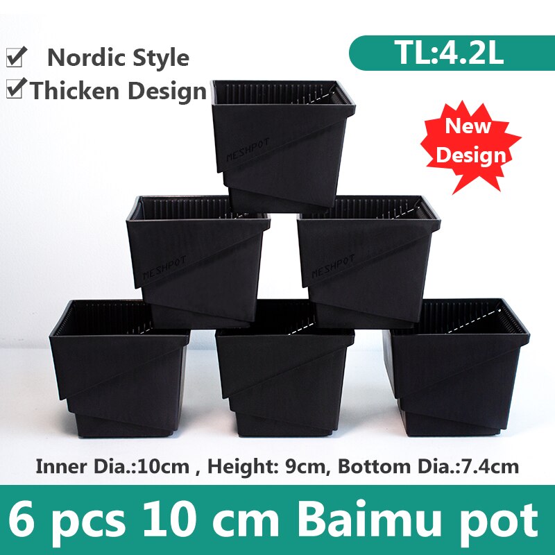 Pot en maille 6cm 7 cm 10 cm 12 cm 15 cm Pots succulents Lithops Jardinière de cactus Pot de fleur en plastique Bon Drainage avec trous d'air