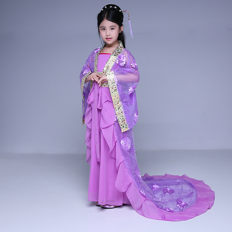 Kinderen Kant Tailed Prinses Cosplay Kostuum Meisje Tang Koninklijke Prinses Dans Kostuum Kinderen Hanfu Jurk Chinese Folk Kostuum 89