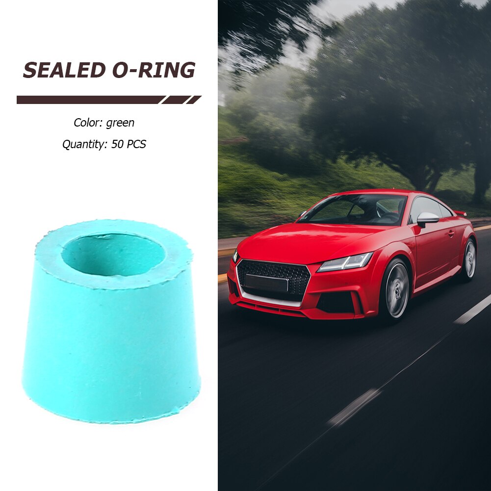 Junta tórica de goma de reparación A/C, reemplazo de colector de manguera de carga 1/4, verde, Instalación Fácil, elementos personales para coche, 50 unids/lote