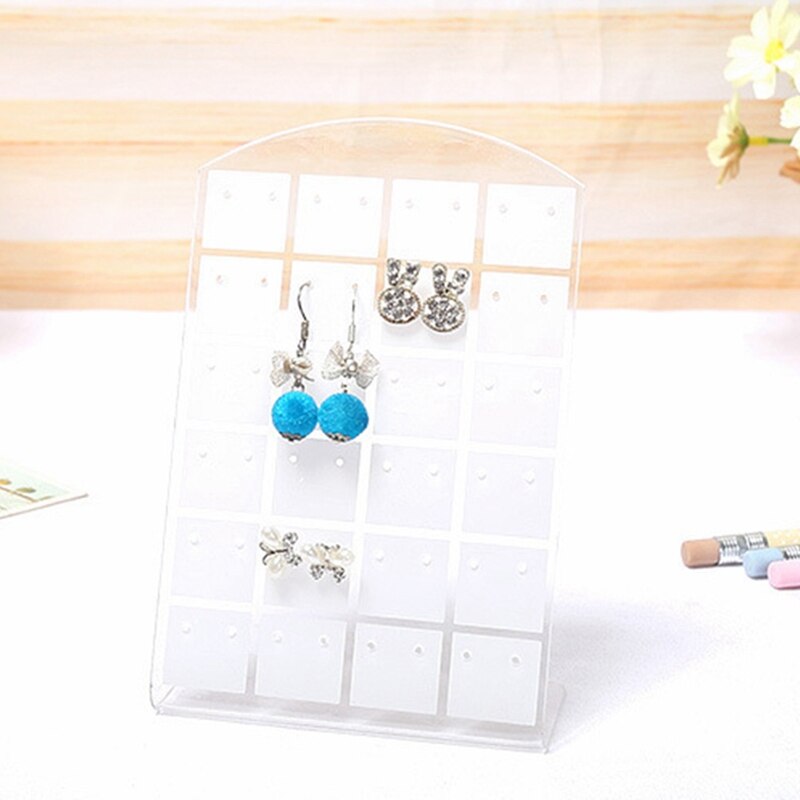 Sieraden organizer met 48/72 gaten, zwarte plastic oorbellenhouder, oorbellen displayrek, sieraden display: 26 x 8cm-72 gaten / Wit