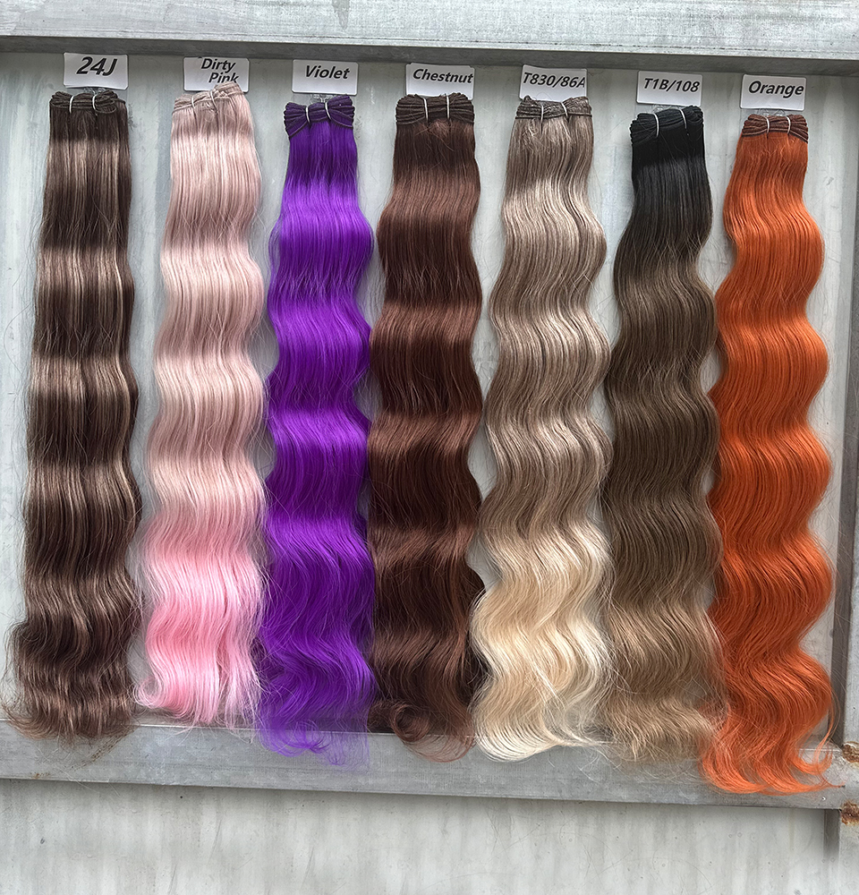Brun chocolat 6 # Tissage en lot synthétique Body Wave en Fiber résistante à la chaleur, Extensions de cheveux doux, Bio naturel, semblable à l'humain