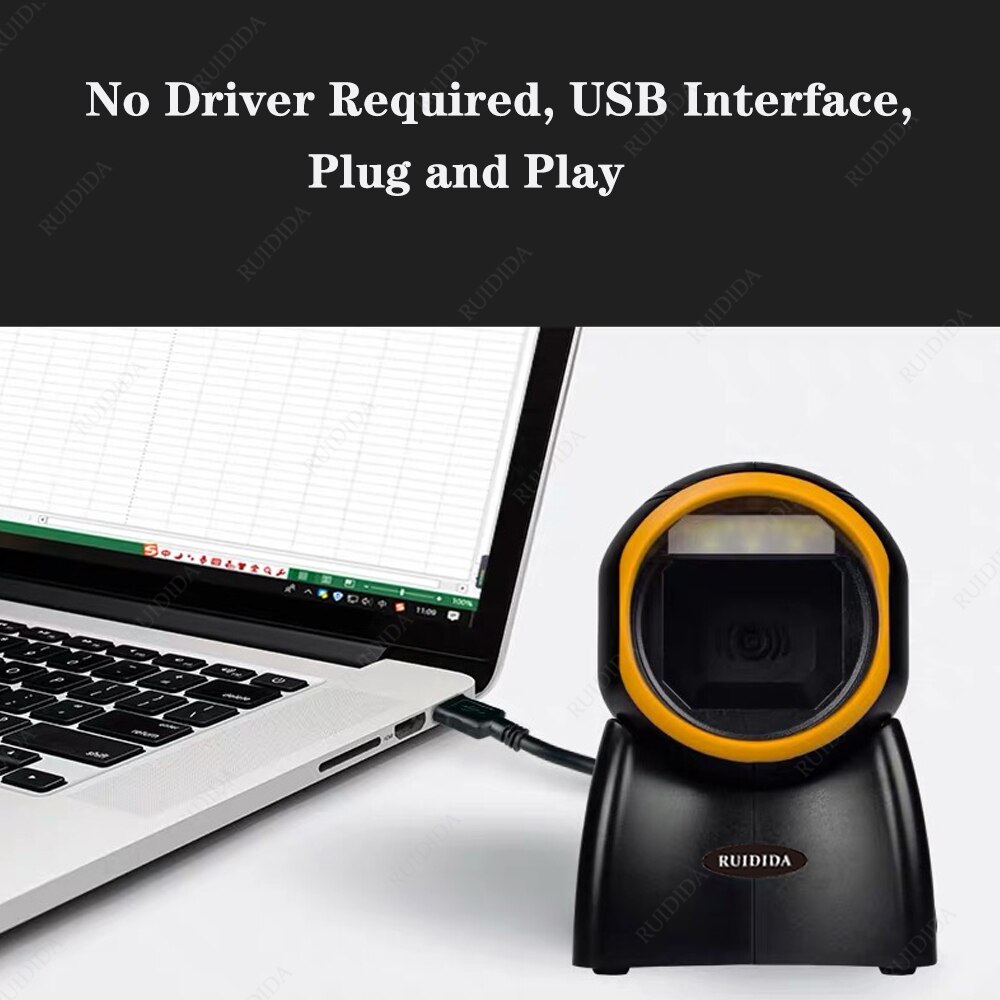 2d scanner Wied Desktop Barcode Scanner usb 1d 2d qr code Reader Hands-free Bar code Reading Automatic lector codugo barras