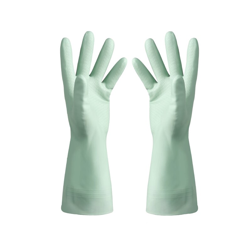 Huishouden Dunne Latex Handschoenen Keuken Rubber Schoonmaken Kom Kleren Wassen Rubber Waterdichte Huishoudelijke Handschoenen: green / M