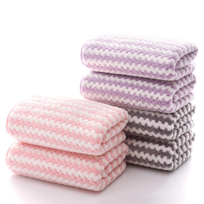 Gestreepte badhanddoeken voor volwassenen, zachte absorberende handdoeken van polyester, handdoek voor thuis, familiebadhanddoeken, handdoeken voor in de badkamer