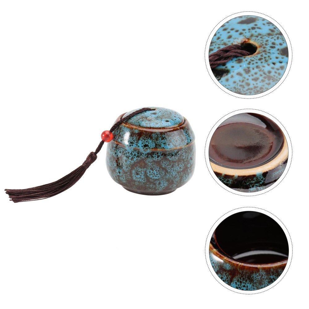 1pc pet cinzas pote de armazenamento prático pet cinzas caixa cerâmica pet cinzas pote de armazenamento: Blue
