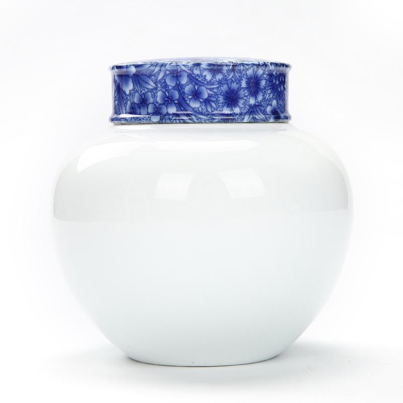 Ceramic Tea Caddies Tea Culture Blue And White Porcelain Storage Bottle Jar Tea Box Candy Salt Seasoning Snack Storage Container: 4