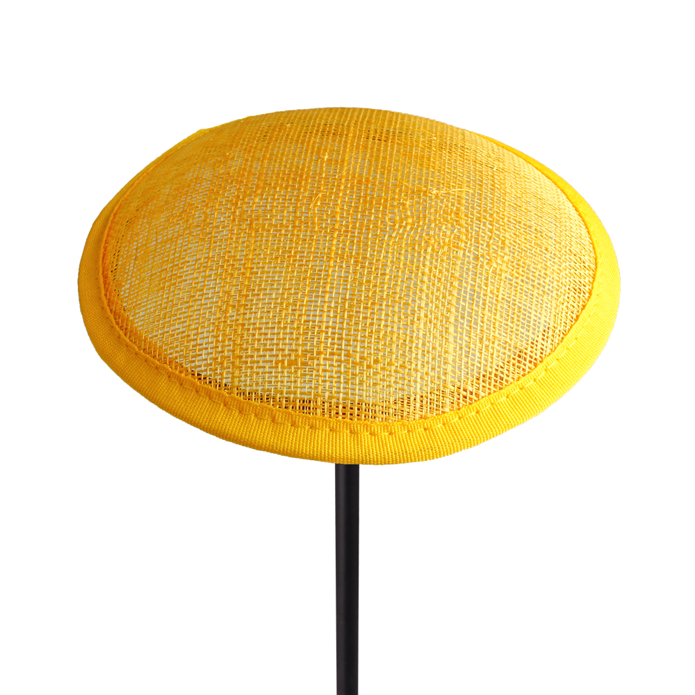 13CM Round Linen Hat DIY Millinery Fascinator Base For Netting Hair Top Hat Women Party Accessory Cap Holder 6PCS/LOT: XXS / Yellow