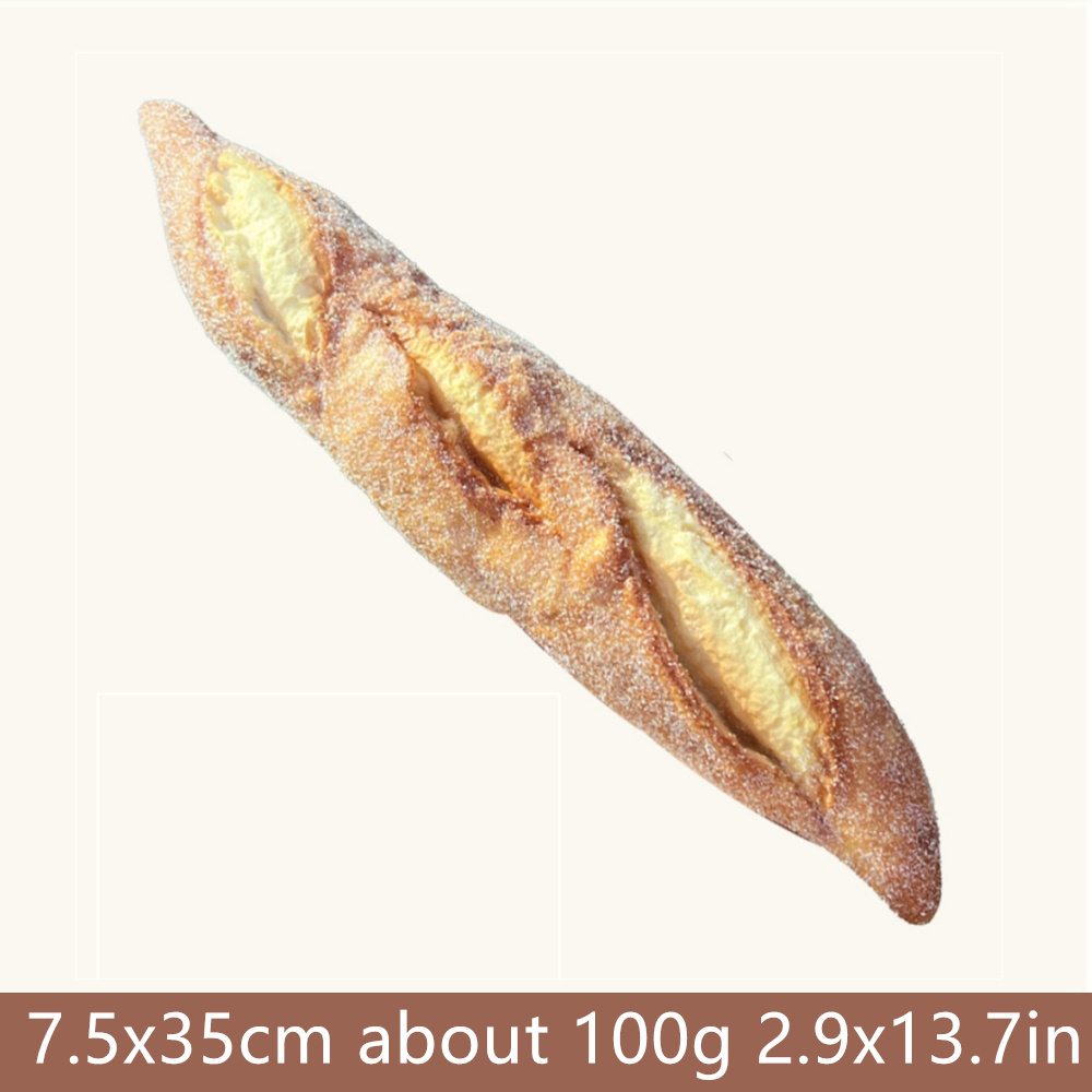 Soft Plastic Baguette Model Sourdough Prop Brunch Wheat Bread Kitchen Bakery Shop Butter Suga Salt Display Order Show Chocolate