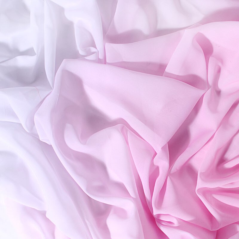 2 Tones chiffon Gauze Pink Purple Ombre Pink White Gradient Soft Dancing bridal fabric shading 150cm width, 1 Yard: Pink White Ombre