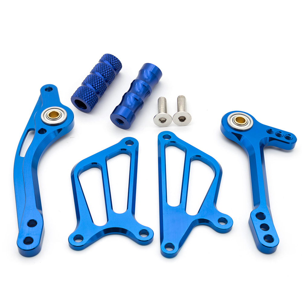 Reposapiés trasero para motocicleta, conjunto de accesorios para Honda CBF150 CB190R CB 190R CBF 150 CNC, aleación de aluminio: A set Blue