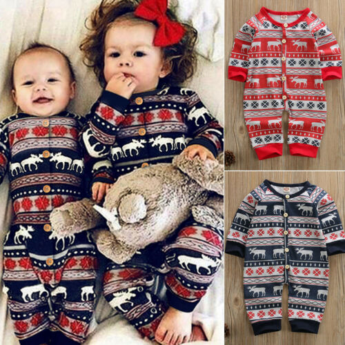 Baby Frühling Herbst Kleidung Weihnachten Neugeborenen Baby Jungen Mädchen Weihnachten Kleidung Langarm Romper Outfits Santa Elch Kostüme