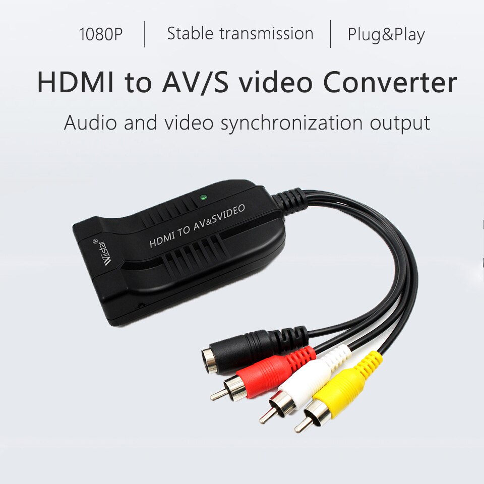 Wiistar 1080 p HDMI naar AV S Video Adapter S-Video, hdmi2av + s CVBS Video Converter hdmi naar av & svido rca BESTE OPLOSSING VX8812