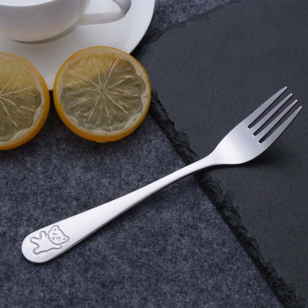 1Pcs Baby Dishes Stainless Steel Teaspoon Spoon Fork Knife Utensils Set Baby Kids Learning Eating Habit Children Tableware