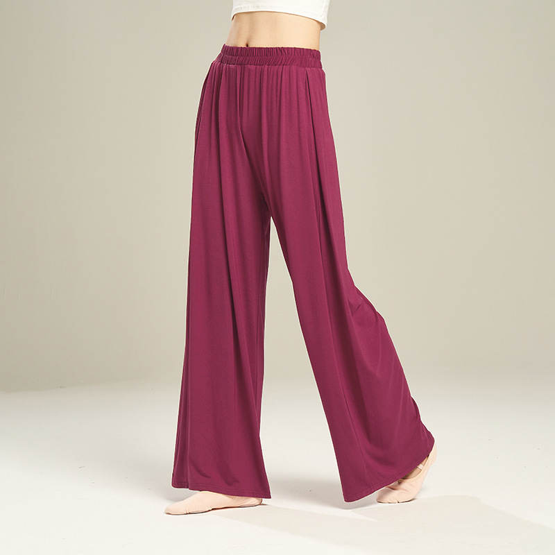 12 farben modal modern tanzen Hosen Für Frauen verlieren Breite Bein Elastische Ballett Ausbildung Hosen Hohe Taille Klassischen Tanz Damen: XXL / Grau