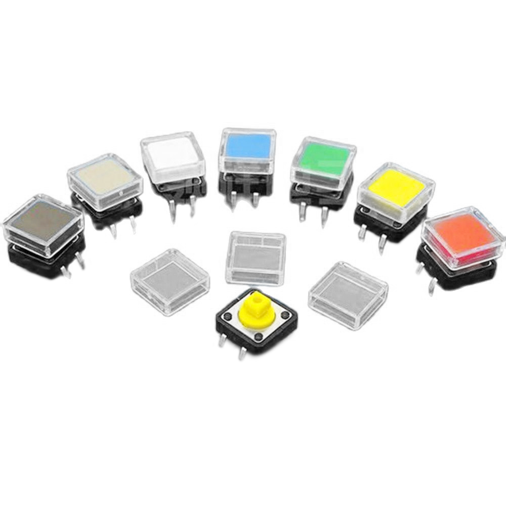 100Pcs Transparante Knop Cap Vierkante Knop Cover Tactile Switch Caps Voor 12*12Mm Schakelaars