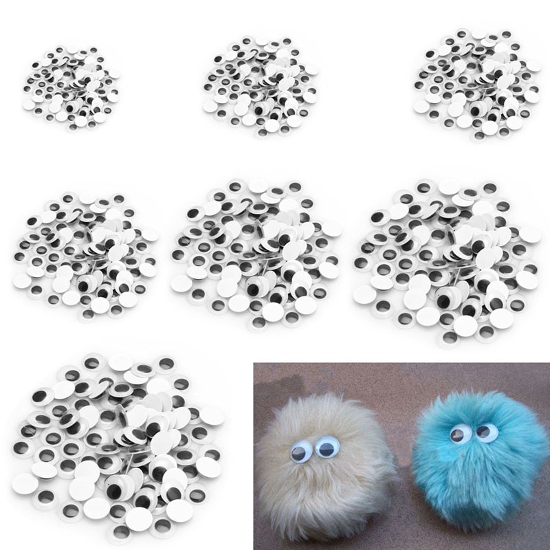Paquete de 1 paquete (100 unidades) de 6-20mm, manualidades para Scrapbooking, con Wiggly, temblorosos ojos saltones, autoadhesivas, mixtas, novedad