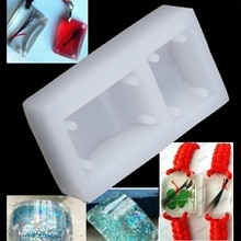 Rectangle Silicone DIY Mold Bracelet Pendant Jewellery Making Mould Resin Hole