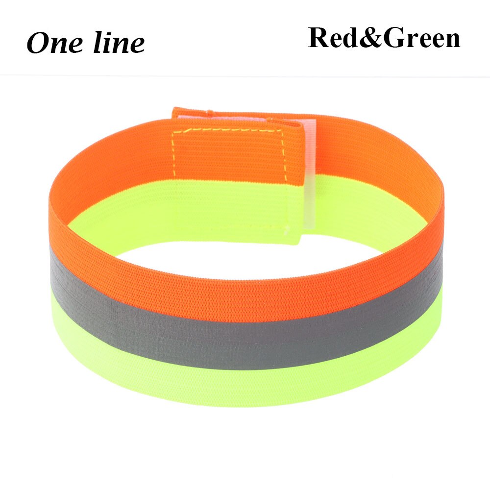 Brassard de sécurité pour vélo, 1 pièce, bande réfléchissante, sangle de jambe à main, bandes réfléchissantes, cyclisme en plein air: one line red green