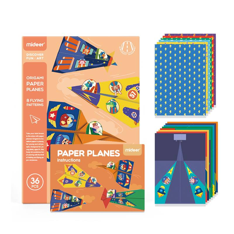 Mideer baby origami legetøj sjovt papir fly fold børnehave farverige dyr tema blæk print 3-12y børn diy