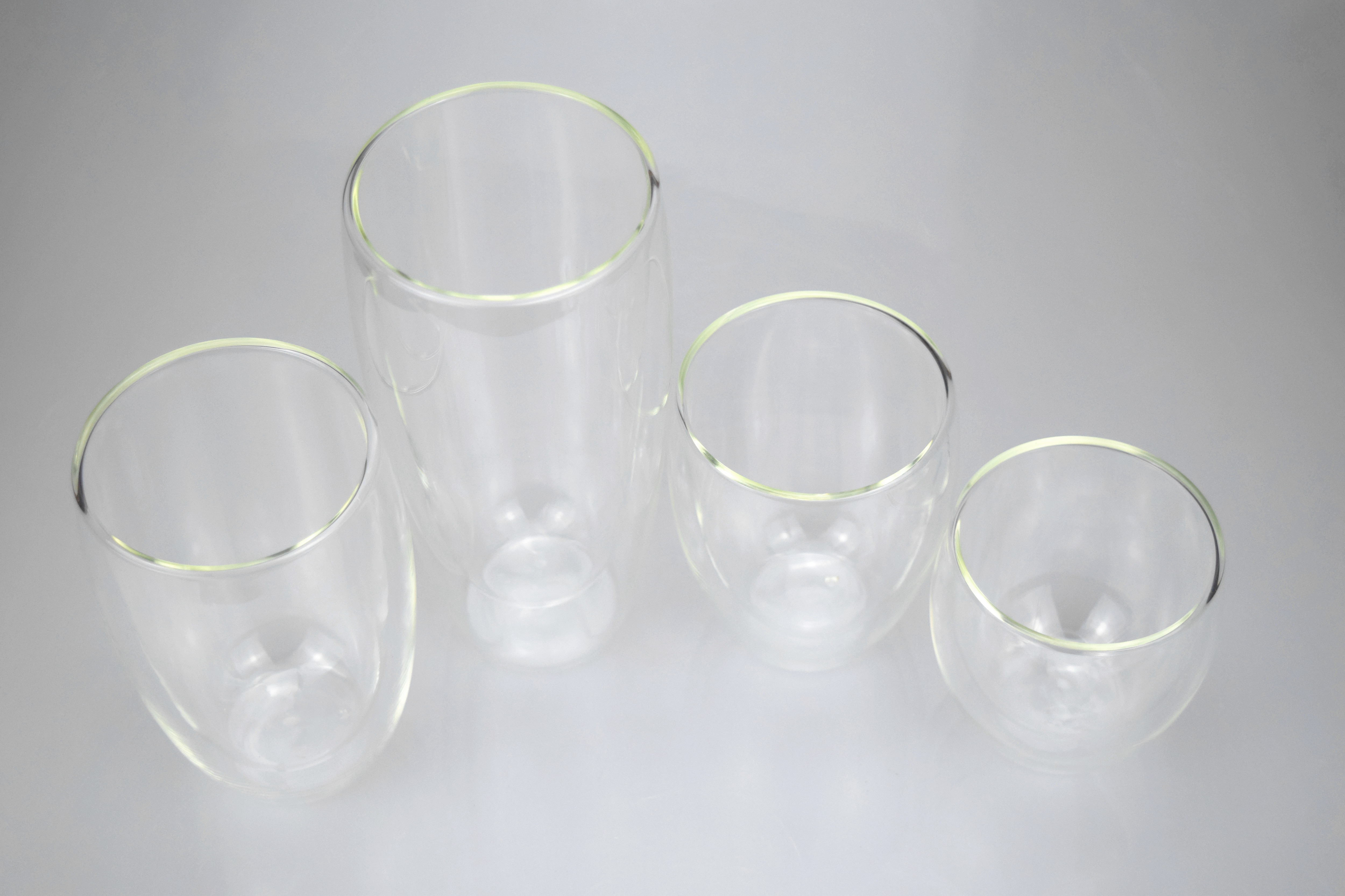 Double walled heat-resistant glass tea cup，double layer borosilicate glass coffee mug，transparent，no handle