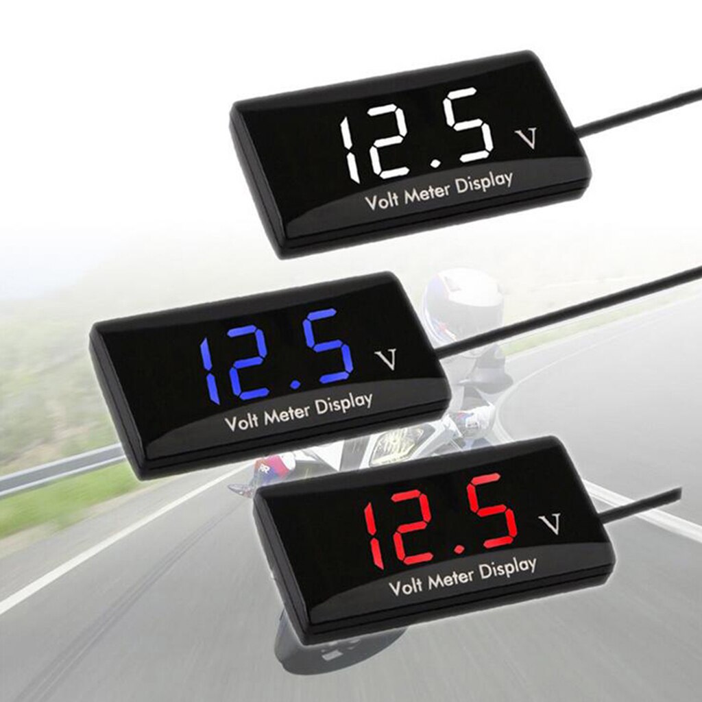 Mini Digitale Voltmeter 8-16V Led Car Auto Voltage Volt Panel Meter 2 Draad