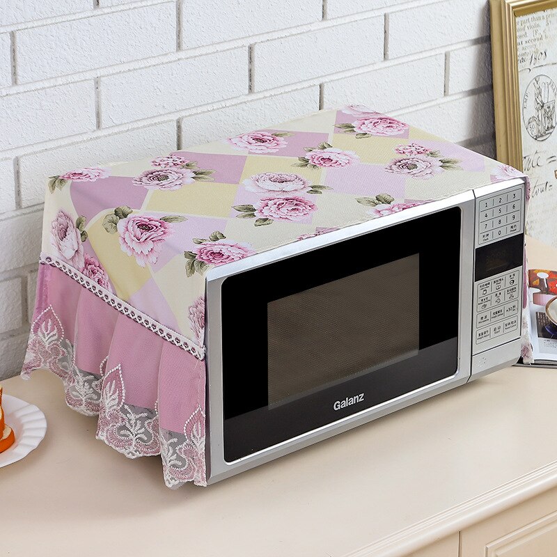 Moderne Neue Haushalts Tischdecke Ofen Tuch Abdeckung Handtuch Mikrowelle Staub Abdeckung Lagerung Tasche Schnee Blume Mikrowelle Ofen Abdeckung: D