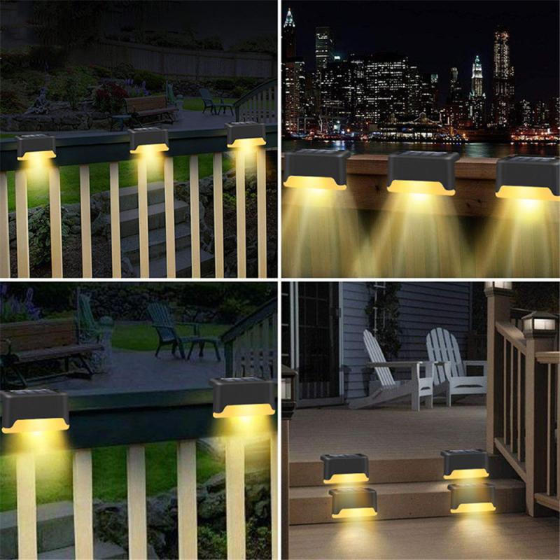 Luces Led solares de exterior de 8/4/1 Uds., luces de paso a prueba de agua, lámpara Solar de valla para Patio, escaleras, luz Solar de jardín