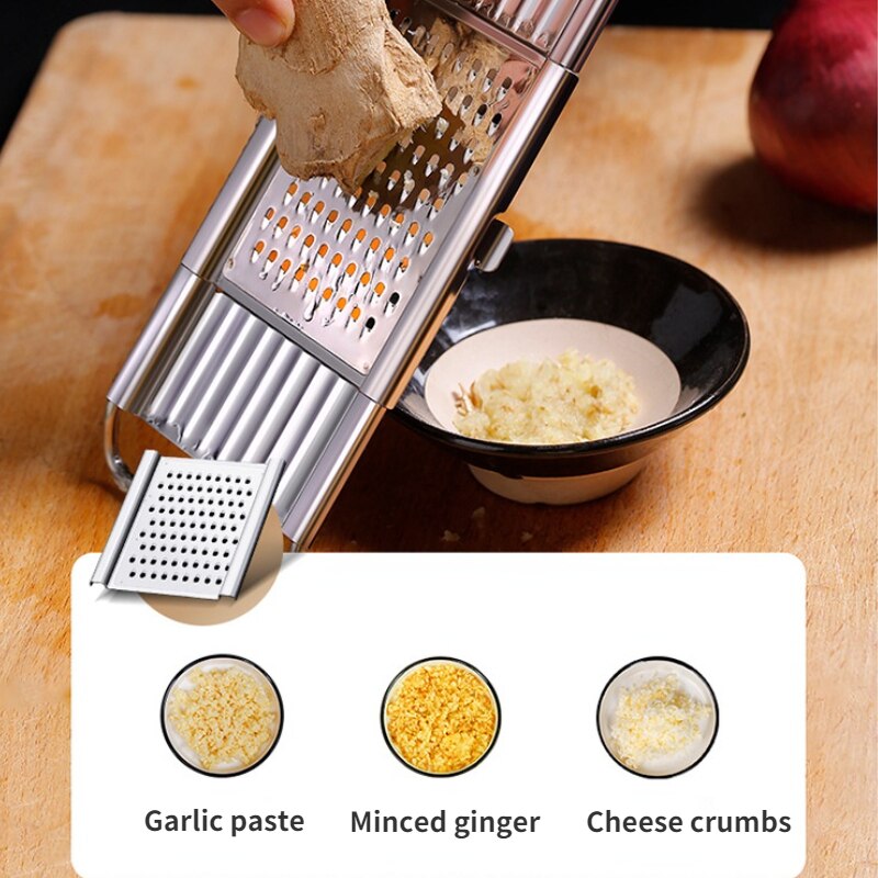 Multifunction 3-in-1 Grater Vegetable Cutter Household Cucumber Potato Cheese Slicer Garlic Masher Chopper Kitchen Accessories