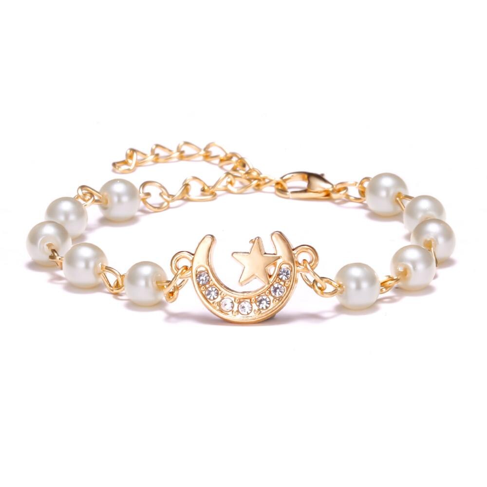 Pulsera geométrica hueca de oro para mujer, cadena de eslabones con diamantes de imitación, corazón redondo, Margarita, de joyería, 1 unidad: BR18Y0726-3