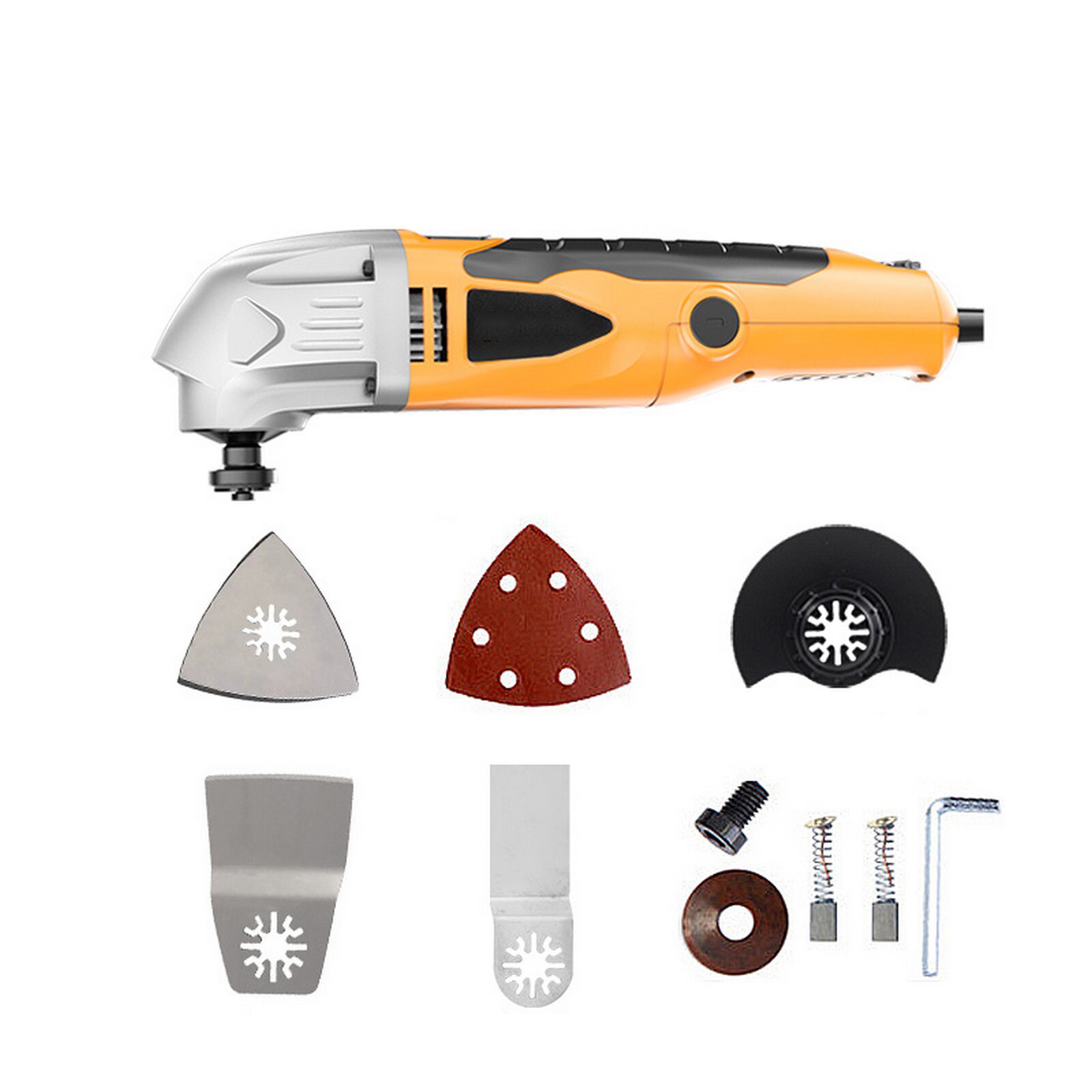 Oscillating Multi-Tools Renovator Tool Oscillating Trimmer Home Trimmer Woodworking Tools Multi-Function Electric Saw: 11Pcs US Plug