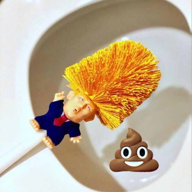 Brosse de toilette à l&#39;effigie d&#39;Emmanuel Macron,accessoire humoristique avec le président de la France, pour WC