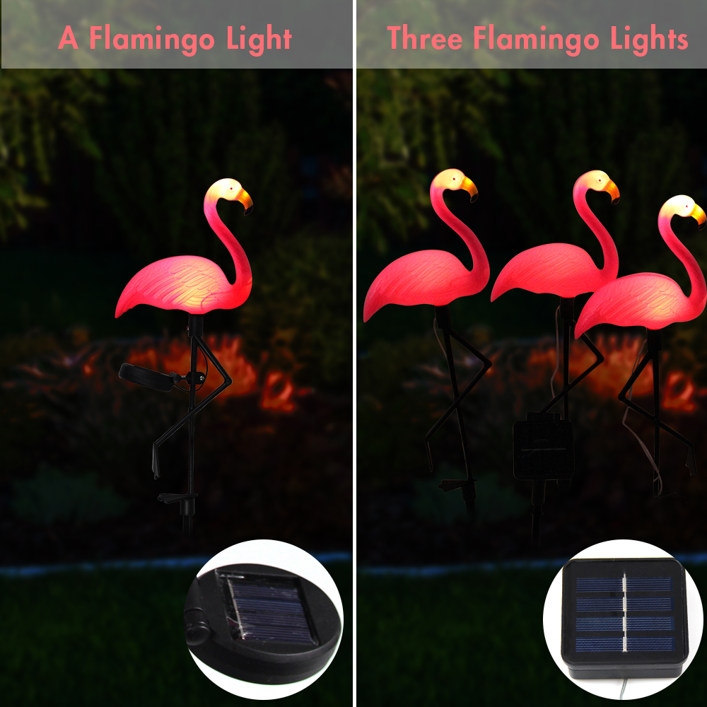 Solcelledrevet flamingo lys havepynt udendørs vandtæt græsplænelampe landskab havelys terrasse gangsti dekoration festartikler
