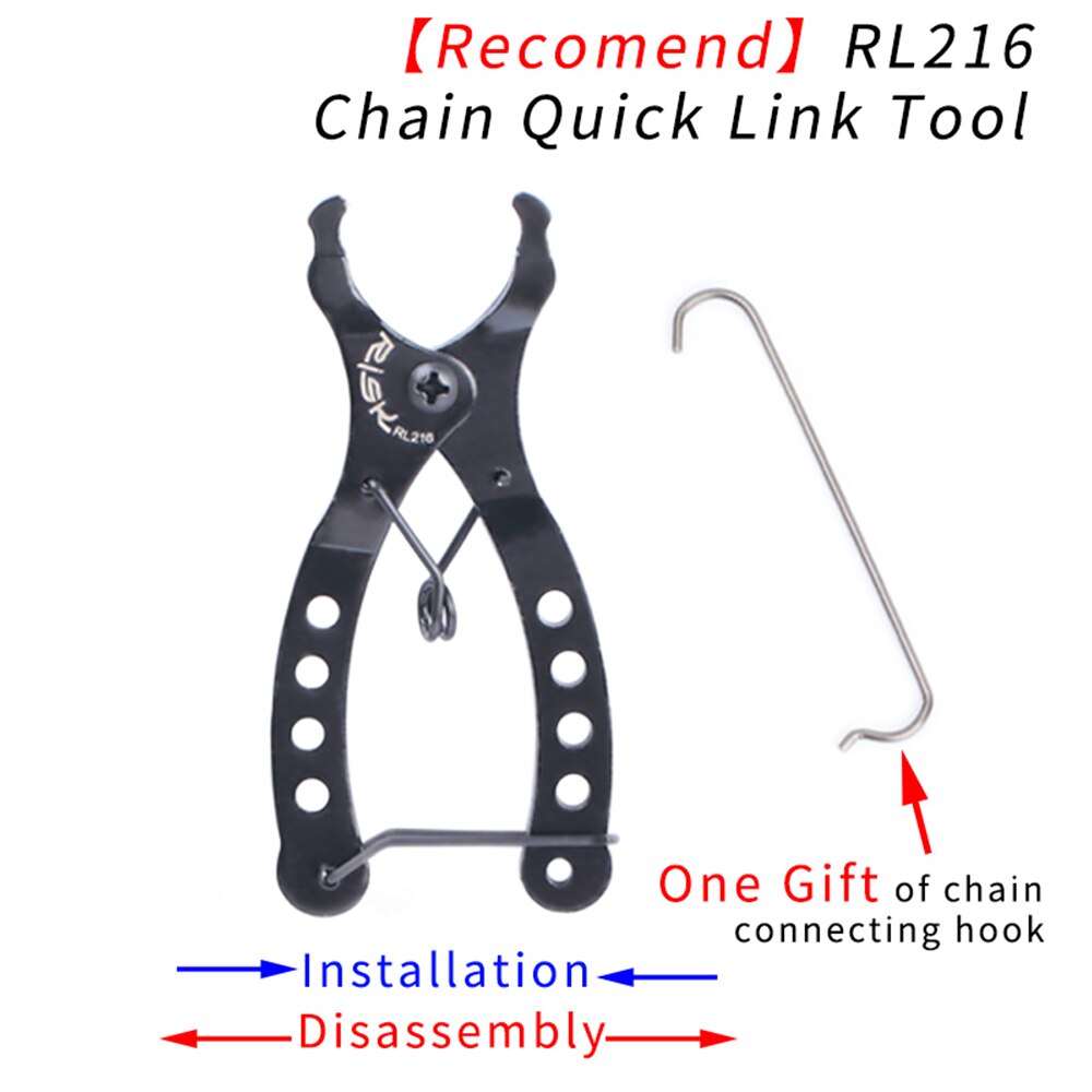 Alicates para cadena de bicicleta, Mini Cadena de bicicleta de montaña, herramienta de reparación de calibre de enlace rápido, pinzas, tornillo de medida, gancho de cadena, accesorios para ciclismo: Default Title