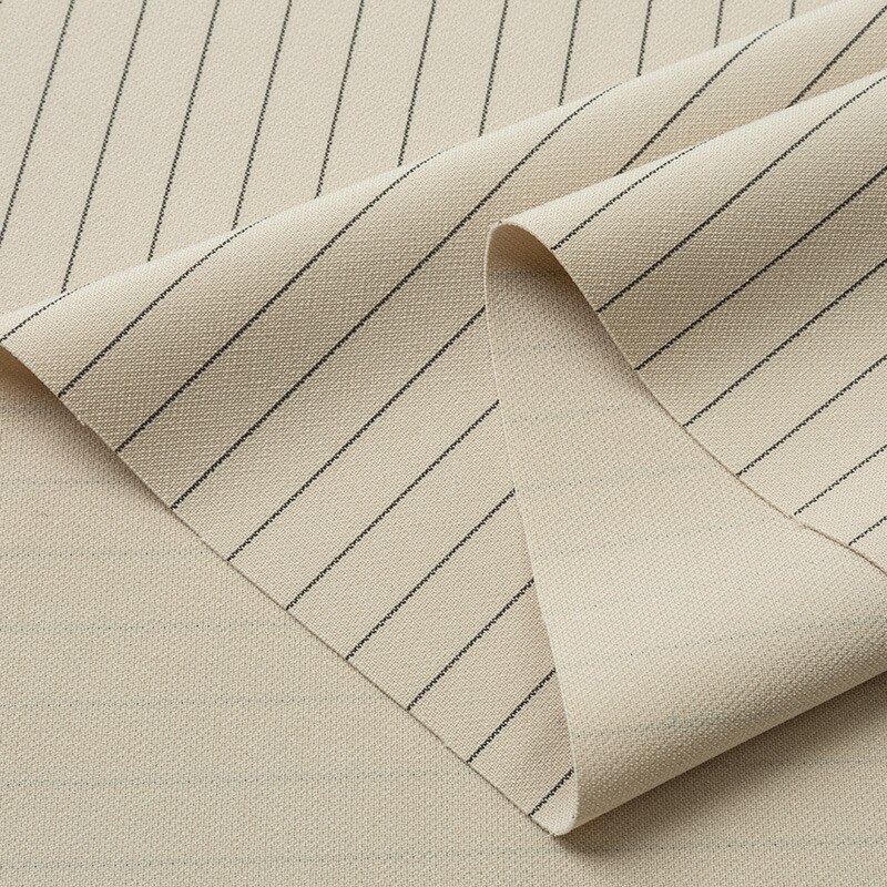 Elastic Striped Fabric Drooping Suit Pants Skirt Cloth Sewing Dress Stretch Polyester Spandex Anti-wrinkle Brocade Black Blue
