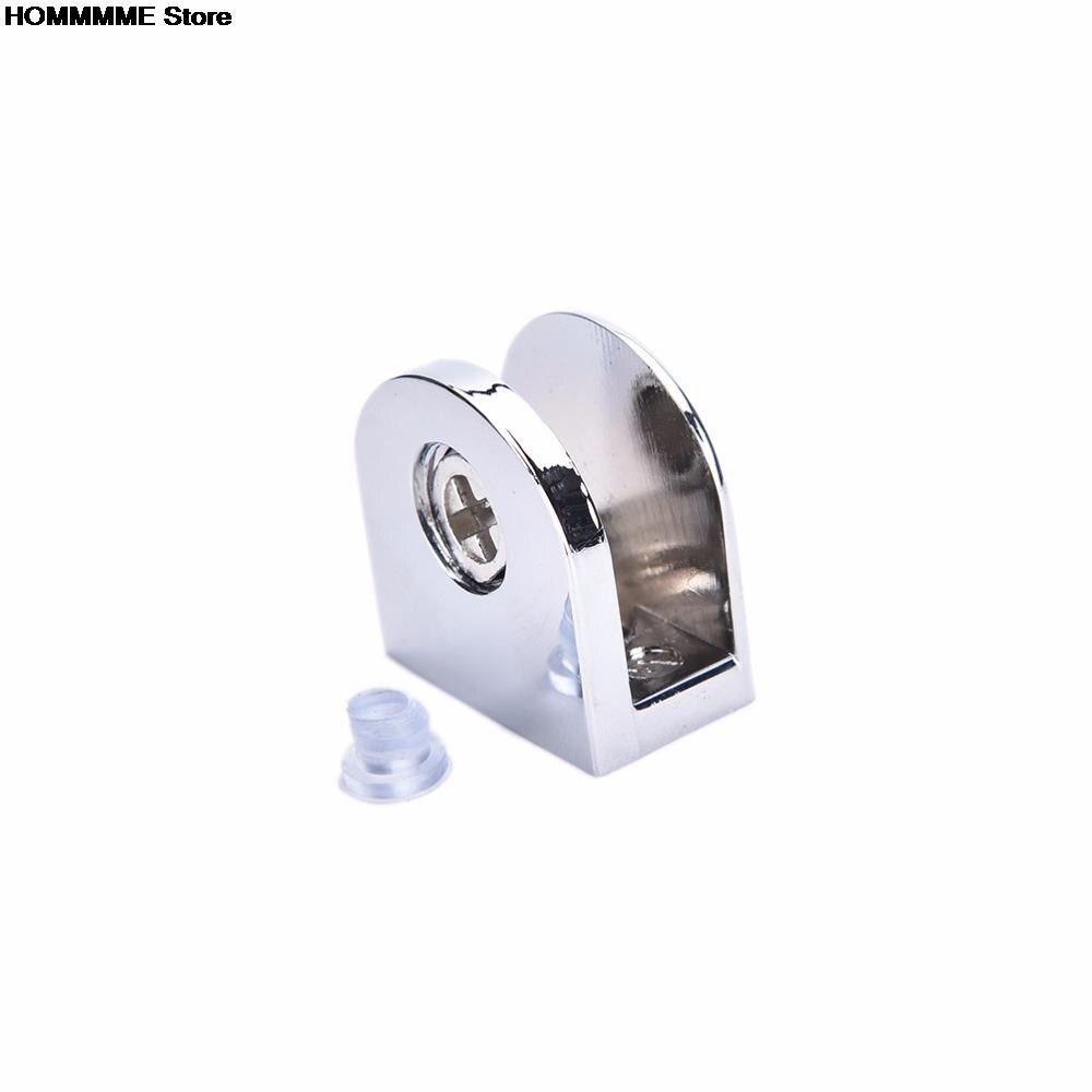 2Pcs Stainless Steel Glass Clips Adjustable Wall Mounted Glass Shelf Clamp Bracket 6-8mm Glass Holder With Screw