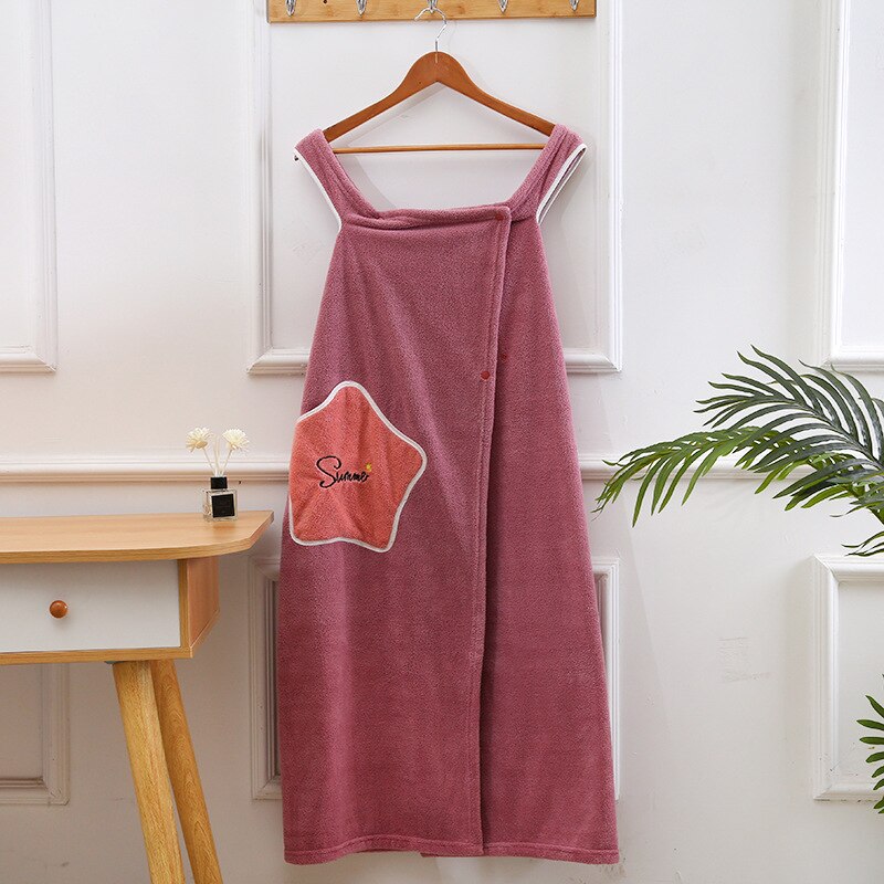 Albornoz de microfibra para mujer, Toalla de baño suave para adultos, Textiles para el hogar, toallas de baño y Sauna: purple