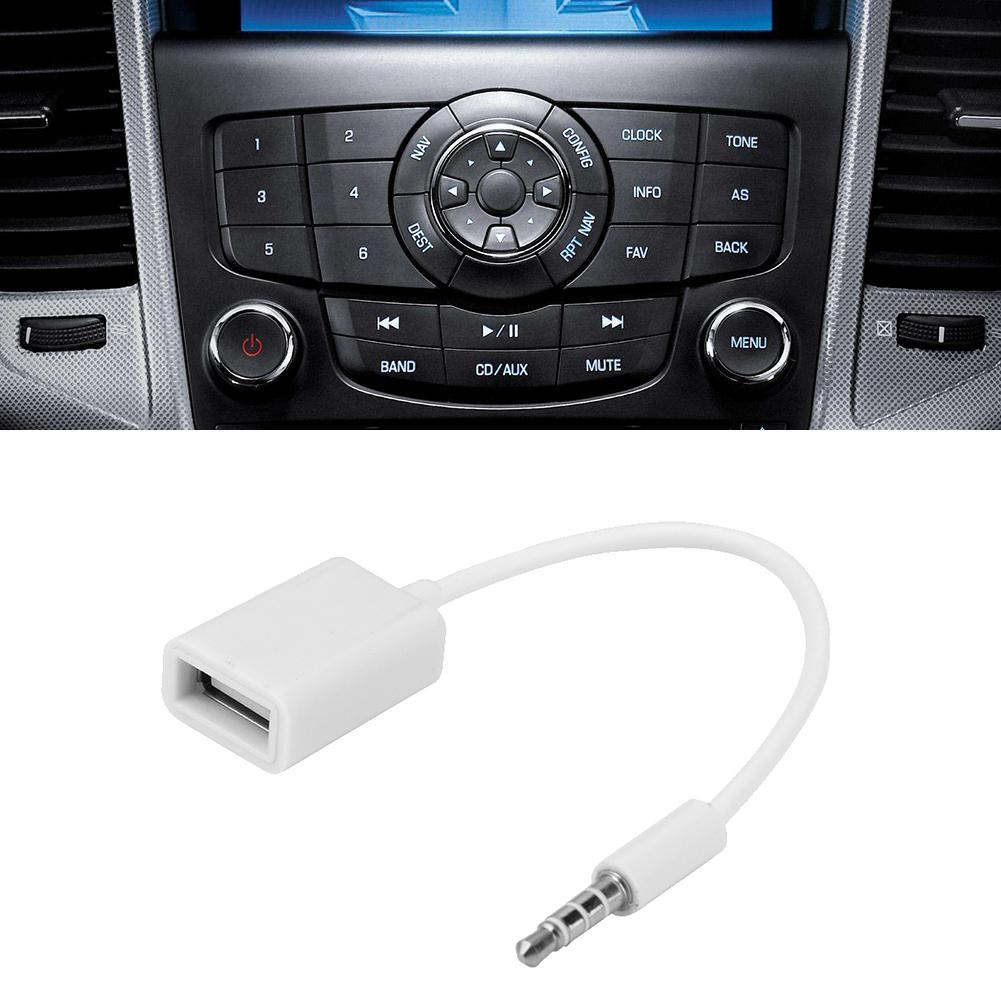 Bil 3.5mm 2.0 linjers audio aux jack hane till usb typ a hona otg konverter adapter kabel bil tillbehör