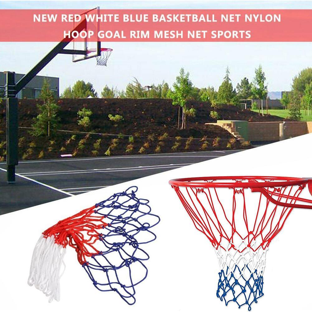 Standaard basketbalnet Nylon dikke draad Drie kleuren universeel basketbalnet Mesh vervangend basketbalnet