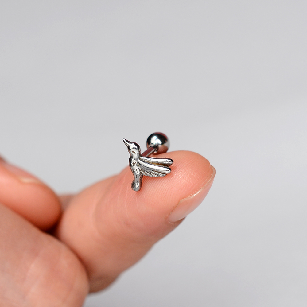 1 pz ottavino ottavino acciaio inossidabile zampa d'orso teschio orecchini moda animale Earing elica cartilagine Tragus lobo piercing gioielli 16g: Di Colore Giallo chiaro