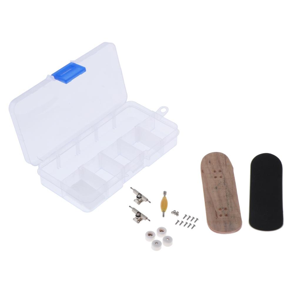 DIY Wooden Fingerboard Finger Skate Board Grit Box Maple Wood Tools Box