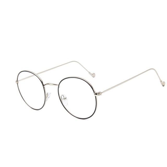 Metal Ladies Glasses Frame Round Transparent Lens Classic Retro Men Prescription Optical Glasses